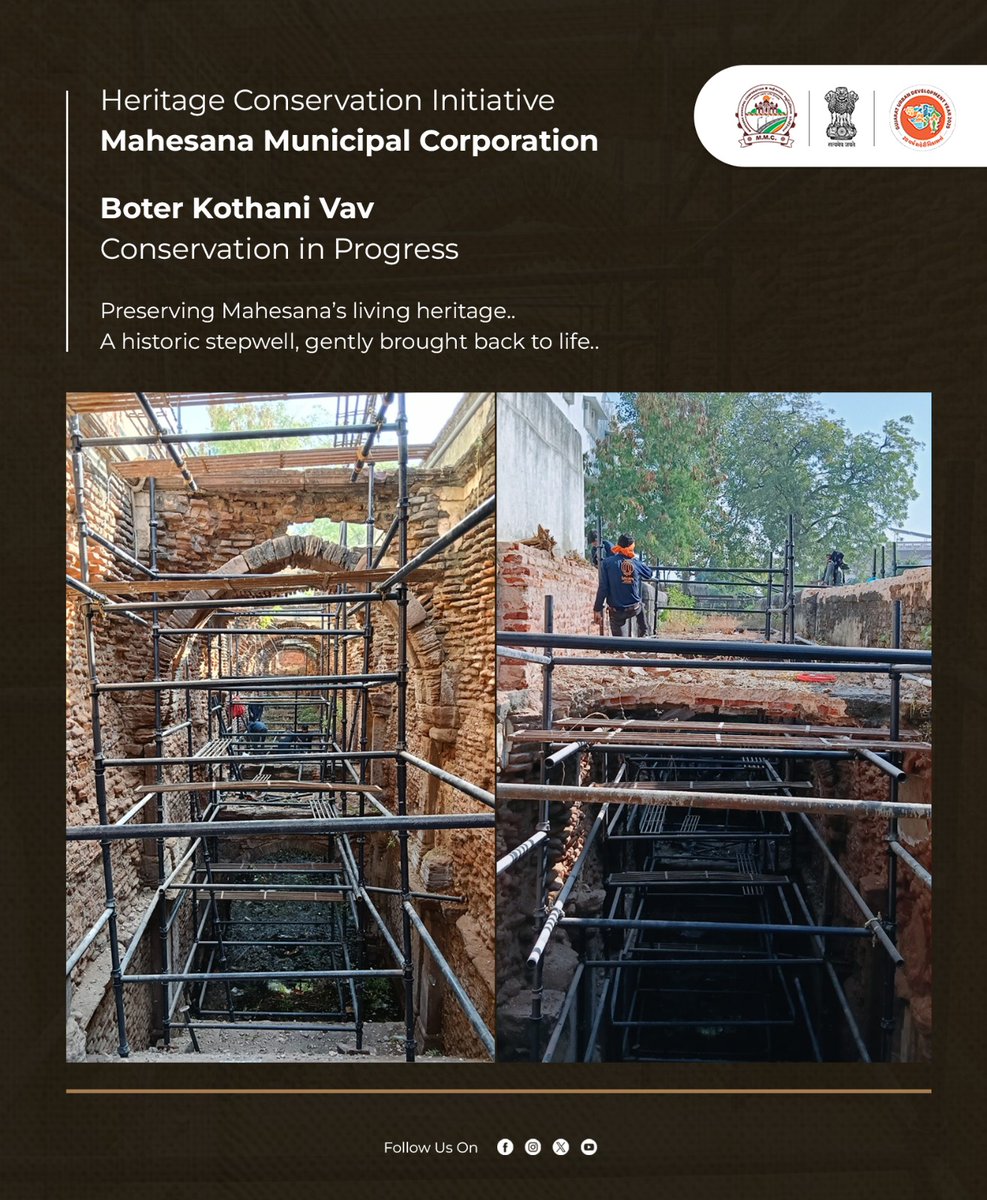 Boter Kothani Vav, the historic 72-step stepwell of Mahesana, is beginning a careful new chapter.

Mahesana Municipal Corporation has initiated conservation and renovation works to safeguard the vav’s original stonework, spatial form, and historic character, ensuring its strength