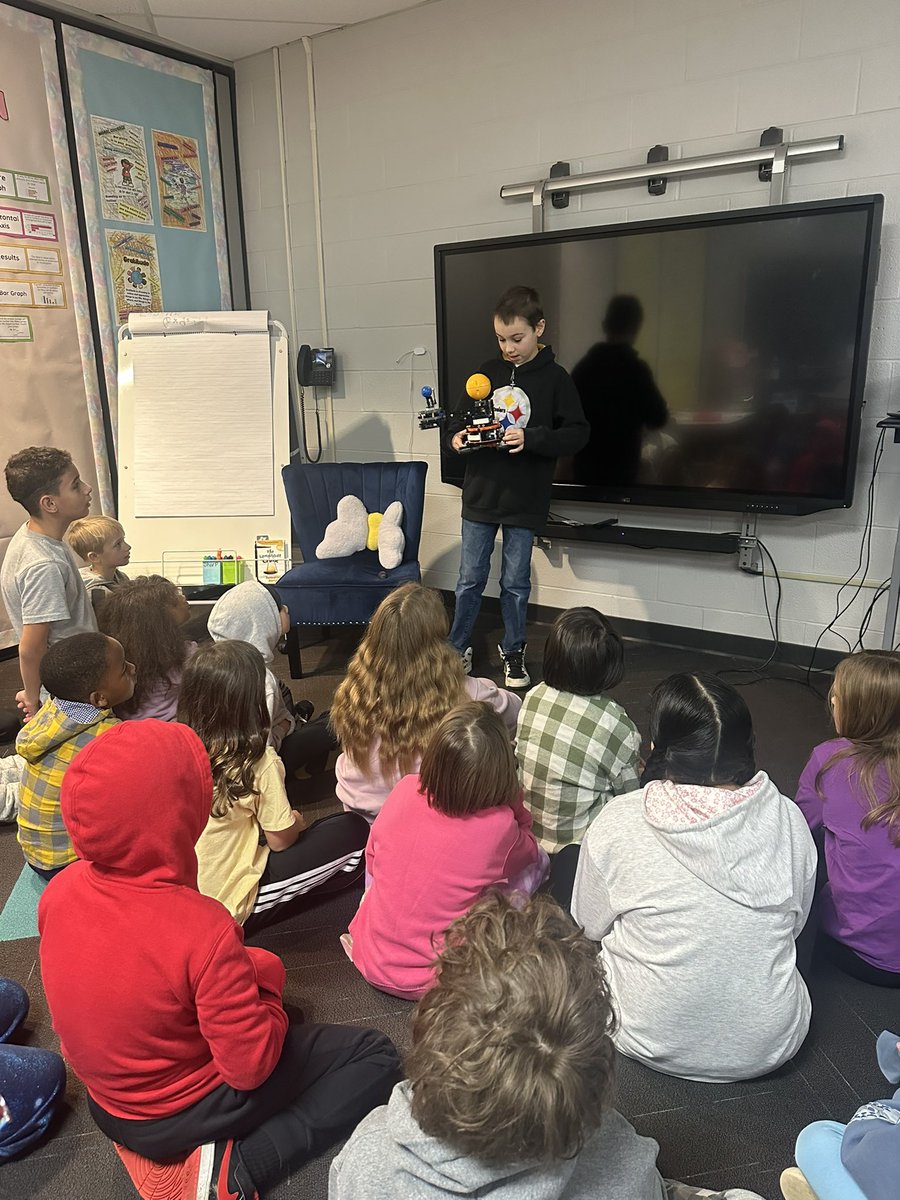 This amazing 5th grade Shark shared his LEGO model to help our class visualize how Earth orbits the sun and rotates on its axis. Such a great visual as we begin our CKLA astronomy unit! ☀️ 🌎  <a href="/WoParkSharks/">Worthington Park Elementary School</a> #itsworthit
