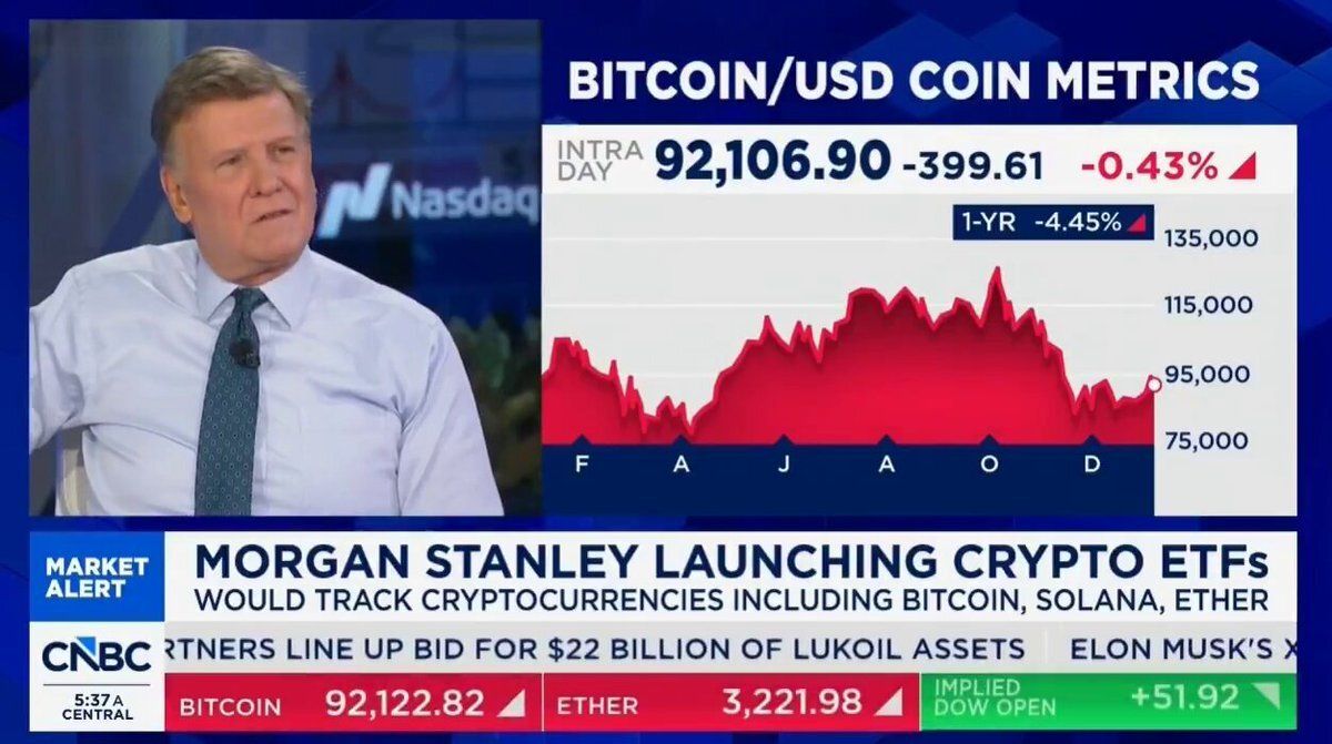 Big news! 🇺🇸 Morgan Stanley has become the first major US bank to  officially submit a Bitcoin ETF application. This marks a significant  endorsement for the crypto market! 🚀 #Bitcoin #ETF