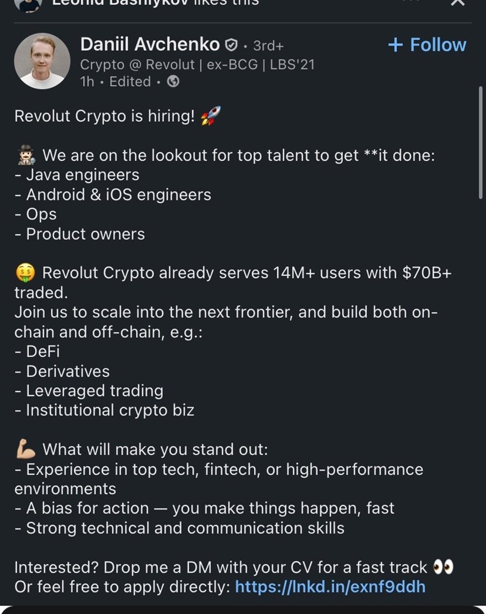 Revolut integration?
Over the last 6 months, there have been several signs that Revolut will be offering derivatives:
-Revolut secured a MiCA license in Europe allowing further crypto services.
-Crypto regulations appear to be loosening in the EU (&amp; UK) across jurisdictions.
