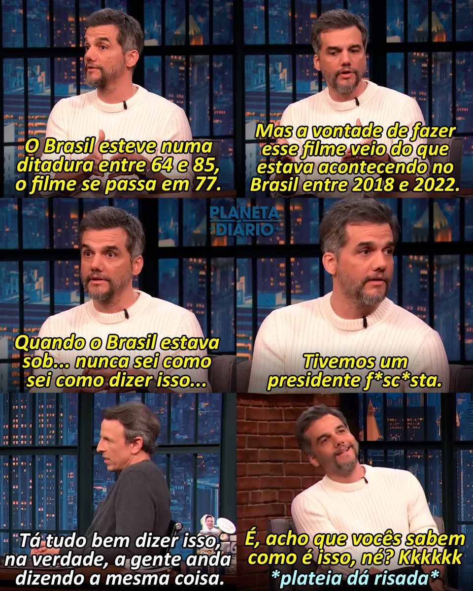 batatinhageek's tweet image. Wagner Moura fazendo piadocas reais lá nos EUA
