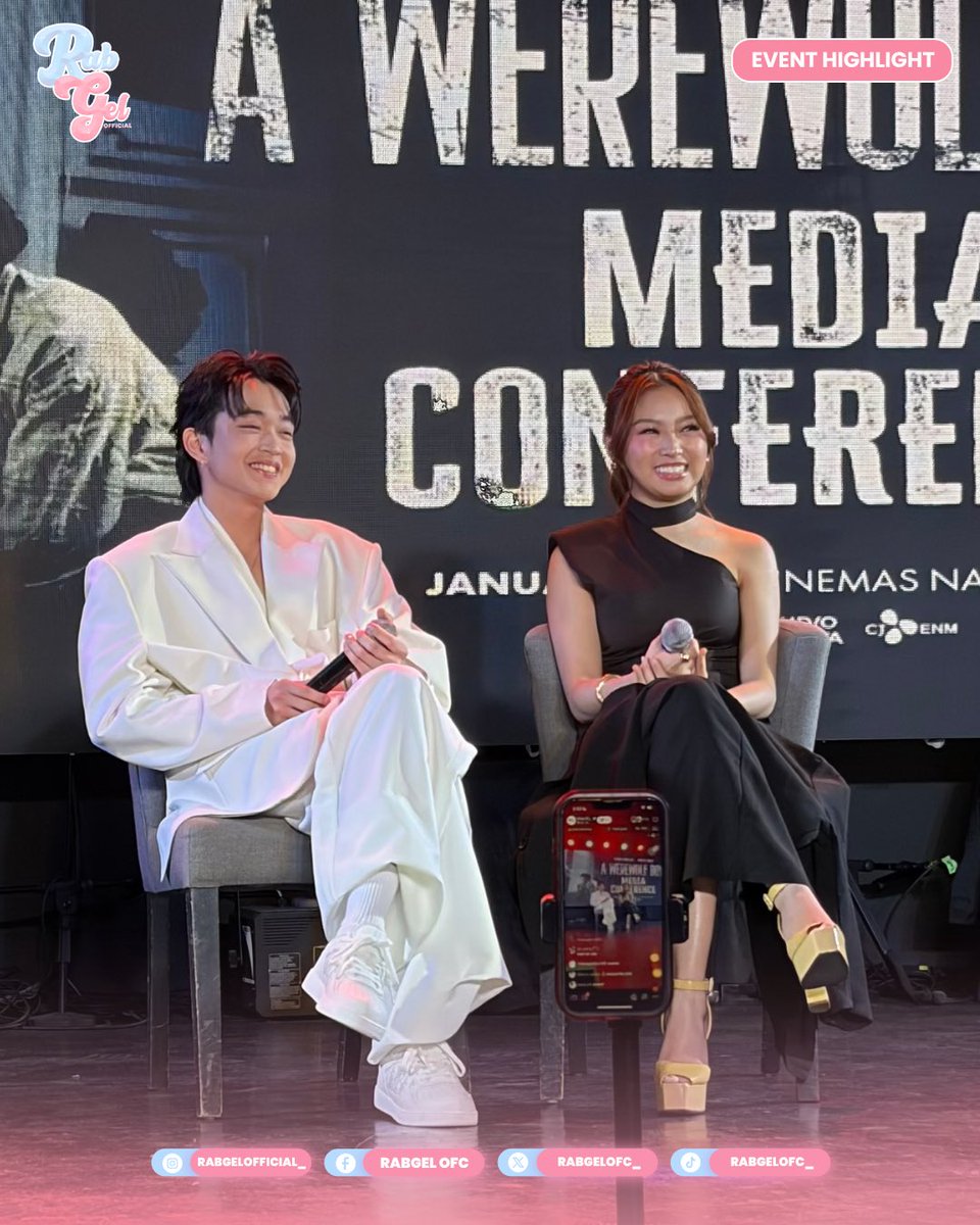 RABGELOFC_'s tweet image. Smiles, stories, and exciting sneak peeks filled the room as Angela Muji and Rabin Angeles met the press for the pocket press conference of A Werewolf Boy 🐺🎬

From heartfelt answers to light, playful moments, RabGel shared their journey and built even more excitement for what’s…
