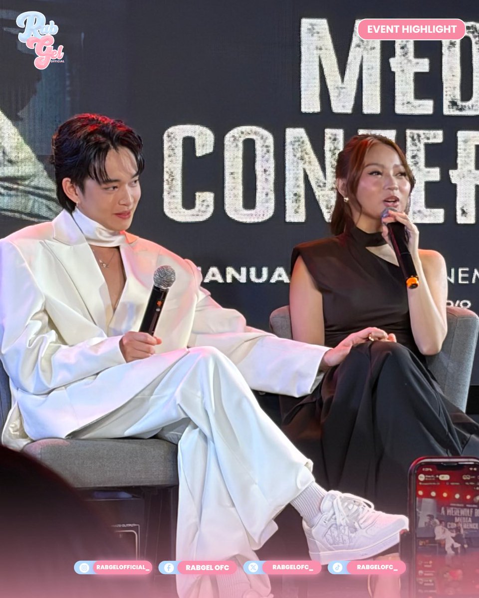 RABGELOFC_'s tweet image. Smiles, stories, and exciting sneak peeks filled the room as Angela Muji and Rabin Angeles met the press for the pocket press conference of A Werewolf Boy 🐺🎬

From heartfelt answers to light, playful moments, RabGel shared their journey and built even more excitement for what’s…
