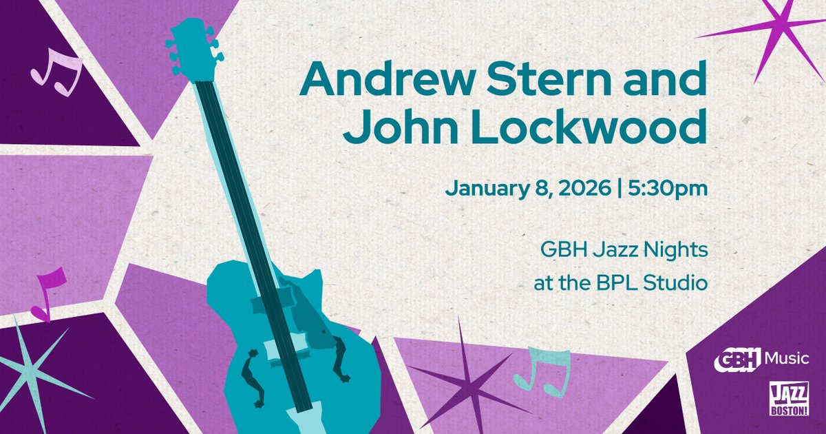 Thursday night, hear a free jazz concert at the @bplboston! Come to the Copley Square branch at 5:30pm to hear guitarist Andrew Stern and bassist John Lockwood, live from GBH’s studio at the Newsfeed Cafe. RSVP here: bit.ly/45zgmXZ