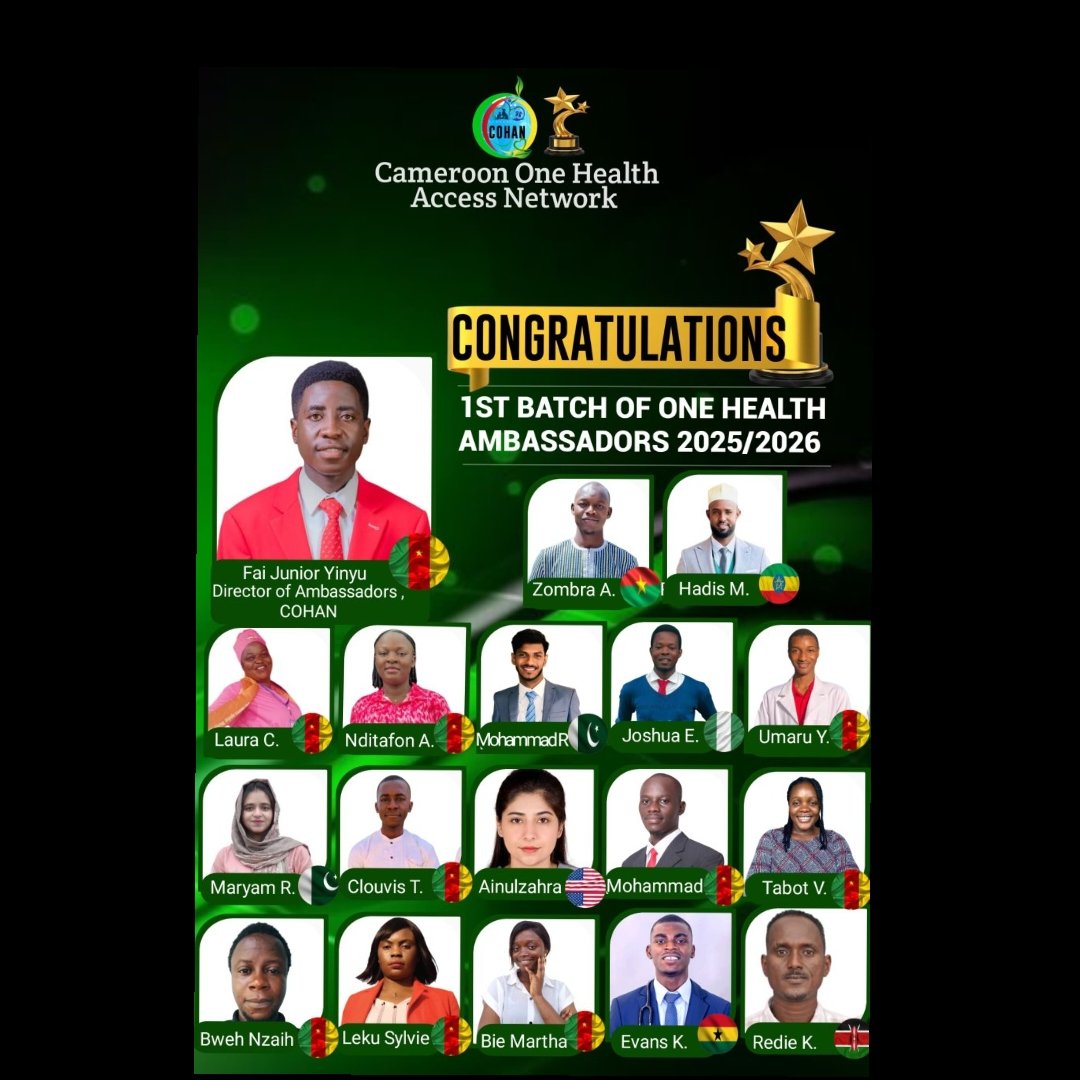 cohan2026's tweet photo. Congratulations esteemed one health ambassadors https://t.co/JCqGYbwTAn