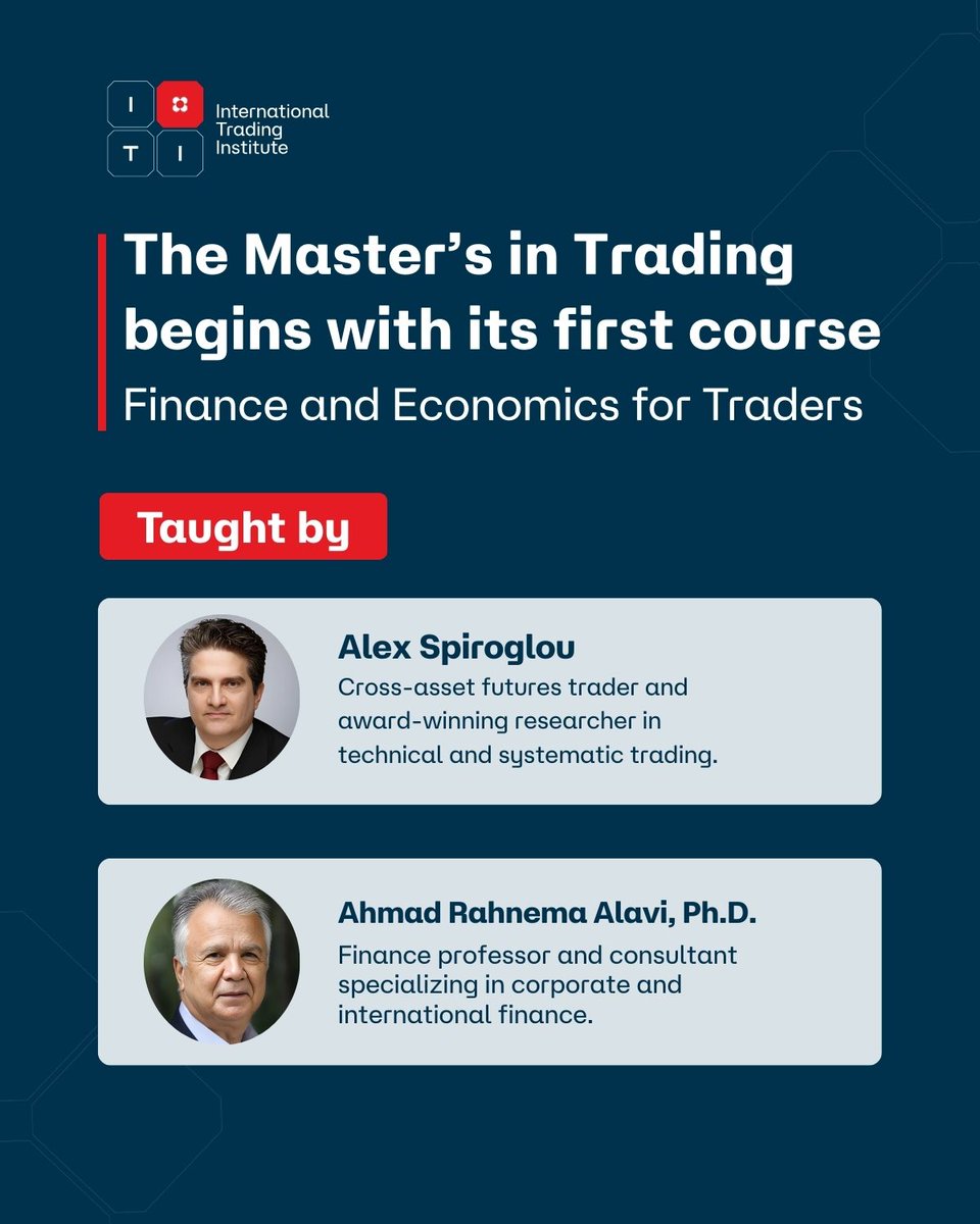 Professional trading doesn’t start with entries.
It starts with context.

That’s why the Master’s in Trading begins with its first course:
Finance and Economics for Traders.

Before execution, traders need to understand regimes, cross-asset relationships, and how macro conditions