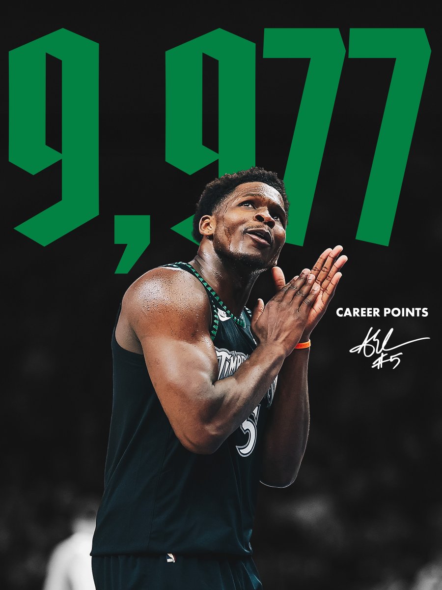 Timberwolves's tweet image. 23 away from 10K. 👀