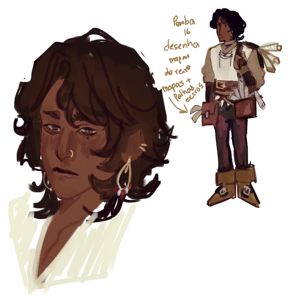 acchioow's tweet image. adições pra au medieval/de realeza: pomba cartografo e franco bardo!!