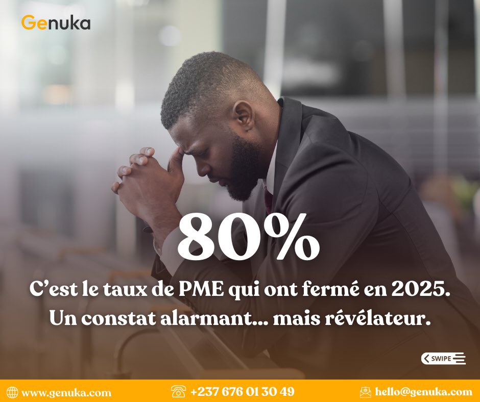 📊 Les chiffres parlent d’eux-mêmes : en 2025, une majorité des PME africaines ferment avant 5 ans — souvent bien avant.
Ceci n’est pas une fatalité. C’est le reflet d’un manque de structures solides, de financement adapté, de planification stratégique et de compétences