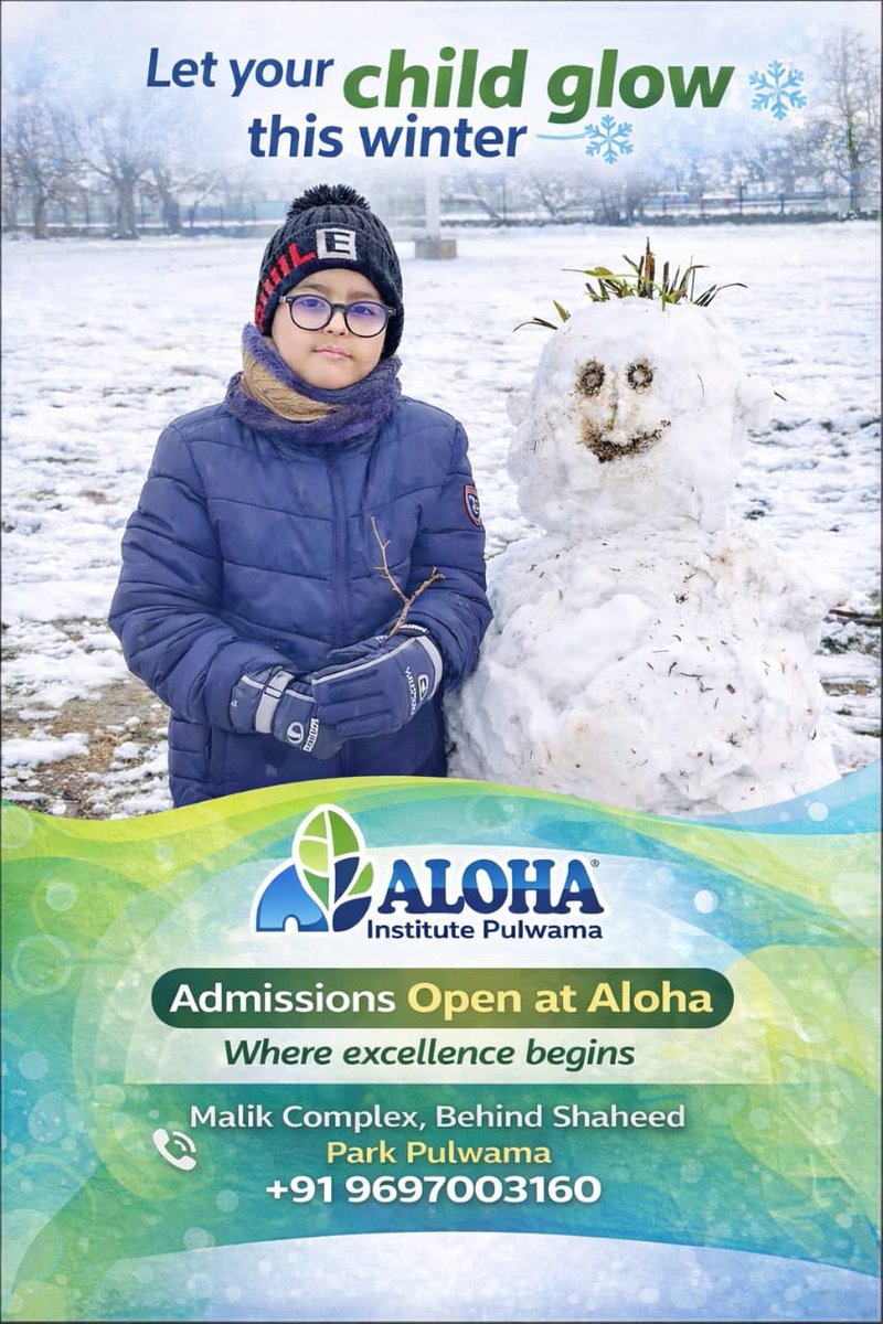 AlohaPulwama's tweet photo. Make The Most of Your Winter Vacations at ALOHA.

🗓 Sundays | ⏱ 2 Hours

Aloha Institute Pulwama 
📞 +91 9697003160 https://t.co/yZHsVRZexA