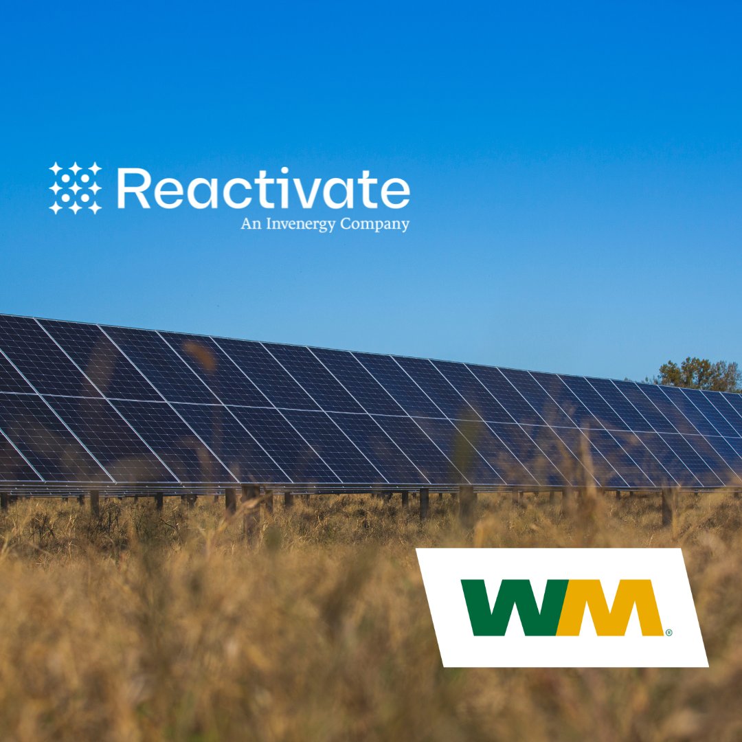 Excited to announce a collaboration between Reactivate (an <a href="/InvenergyLLC/">Invenergy</a> company) and <a href="/WasteManagement/">WM</a>, North America’s leading environmental solutions provider, to transform 50+ former landfill sites into solar energy projects. Read the full release: loom.ly/bfWN3Ck