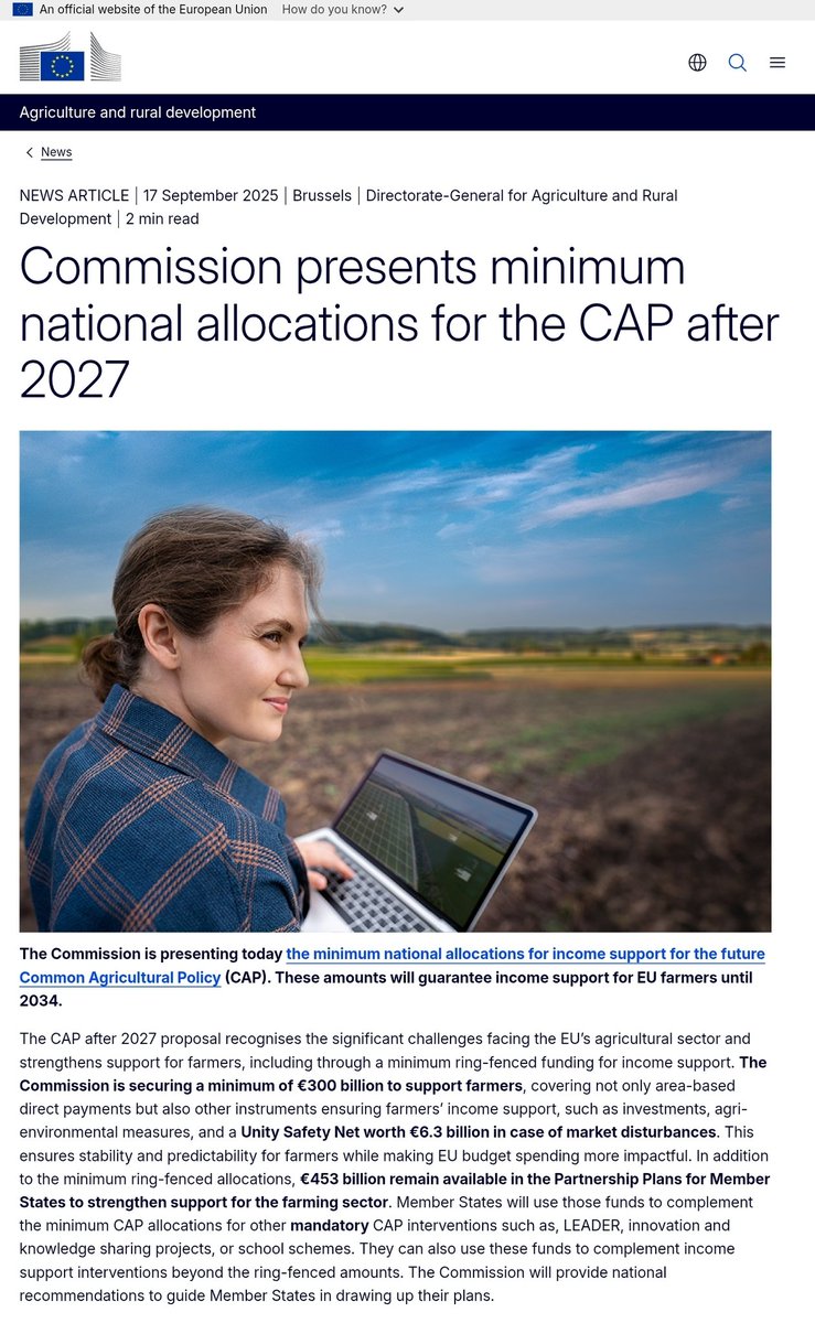 propergranalyst's tweet image. #αγρότες #Μπλόκα Είναι επίσημο! Η Ελλάδα μετά από ηττοπαθή διαπραγμάτευση, θα πάρει μόλις 14,64 δις από τη νέα Κοινή Αγροτική Πολιτική (ΚΑΠ) την περίοδο 2028-2034 (φώτο 1 &amp;amp; 2). Για το 2021-27 είχε πάρει 19 δις (18,99). Η μείωση των ενισχύσεων εισοδήματος για τους #αγρότες είναι…