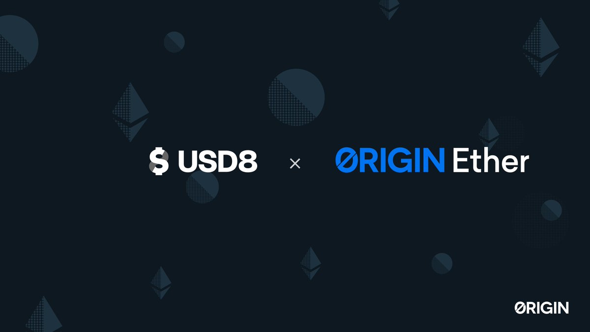 Origin Ether now has coverage through @usd8_fi 🛡️ USD8 has added $OETH to  its Cover Pool, enabling OETH holders to automatically insure their  position by holding USD8.