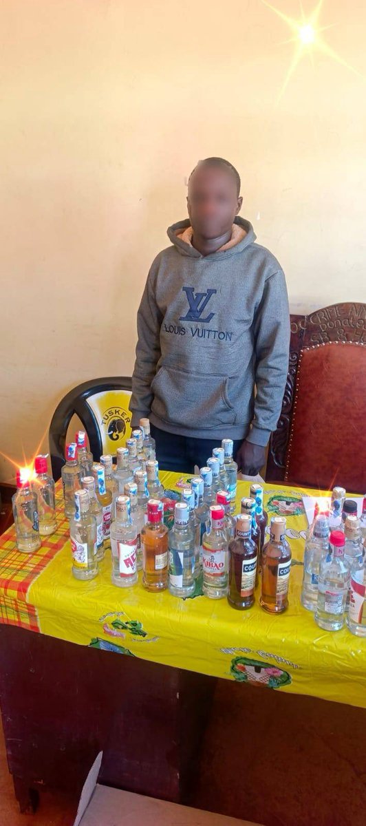Crackdown on Illegal Brews 
The fight against illegal brew has been bolstered by the nabbing of 139 bottles of illicit alcohol packaged in Best Gin and Smart Vodka bottles from 3 bars, arresting 4 suspects in Uasin Gishu County. The push to end illicit brews is being upscaled.