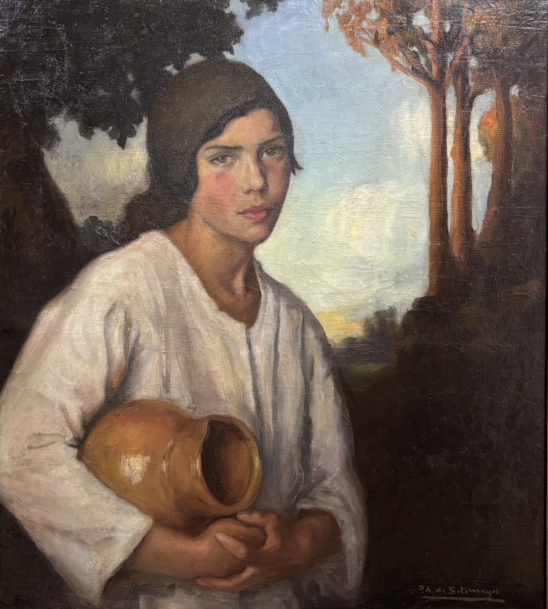 Zeuxis_gallery's tweet photo. Una excepcional artista gallega

“Gallega con cántaro”, de Pilar Álvarez de Sotomayor

Óleo sobre lienzo, 74x65 cm
Firmado en el ángulo inferior derecho

https://t.co/RAaquRN2aU

#Sotomayor #Pintura #Arte #Galicia #Art #Portrait https://t.co/dhbwk3i50e