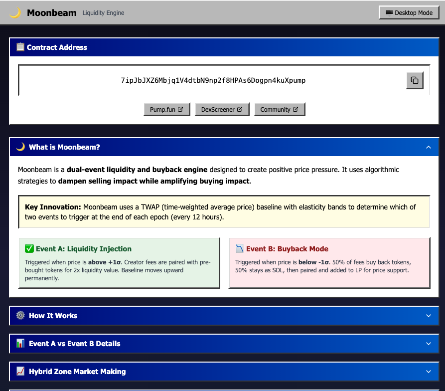 Moonbeam_SOL's tweet photo. We've heard the community about the current Moonbeam website (the desktop aesthetic) being too convoluted and needing a more streamlined version allowing for simple information intake. 

The Moonbeam website now has a "Simple Version" with toggles in the top-right corner to toggle between the Moonbeam Desktop (for more in-depth information, overviews, charts and monitoring systems) and the Simple Version (quick information on what Moonbeam is).

https://t.co/E3uEzgyv7L