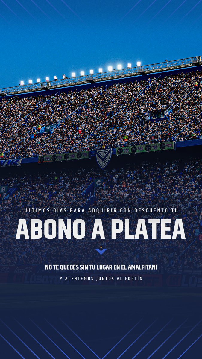 🙌🏼💙 ¡APROVECHÁ LOS ÚLTIMOS DÍAS DEL DESCUENTO!

Hasta el 14 de enero, podés sacar tu abono a la Platea Bianchi Baja con un valor diferencial.

Acompañá más que nunca al Fortín en este 2026 💪🏼

+ INFO ▶️ velezsarsfield.com.ar/futbol/notas/2…