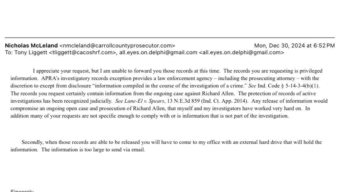 alleyesondelphi's tweet image. Dicholas needs to decide if:

a) the State is about to defend a conviction that was solid 

-or-

b) him and LE aren’t even done investigating ackshully

Which is it Dick. Can’t really have this one both ways after getting Gull to co-sign your no-nexus argument.