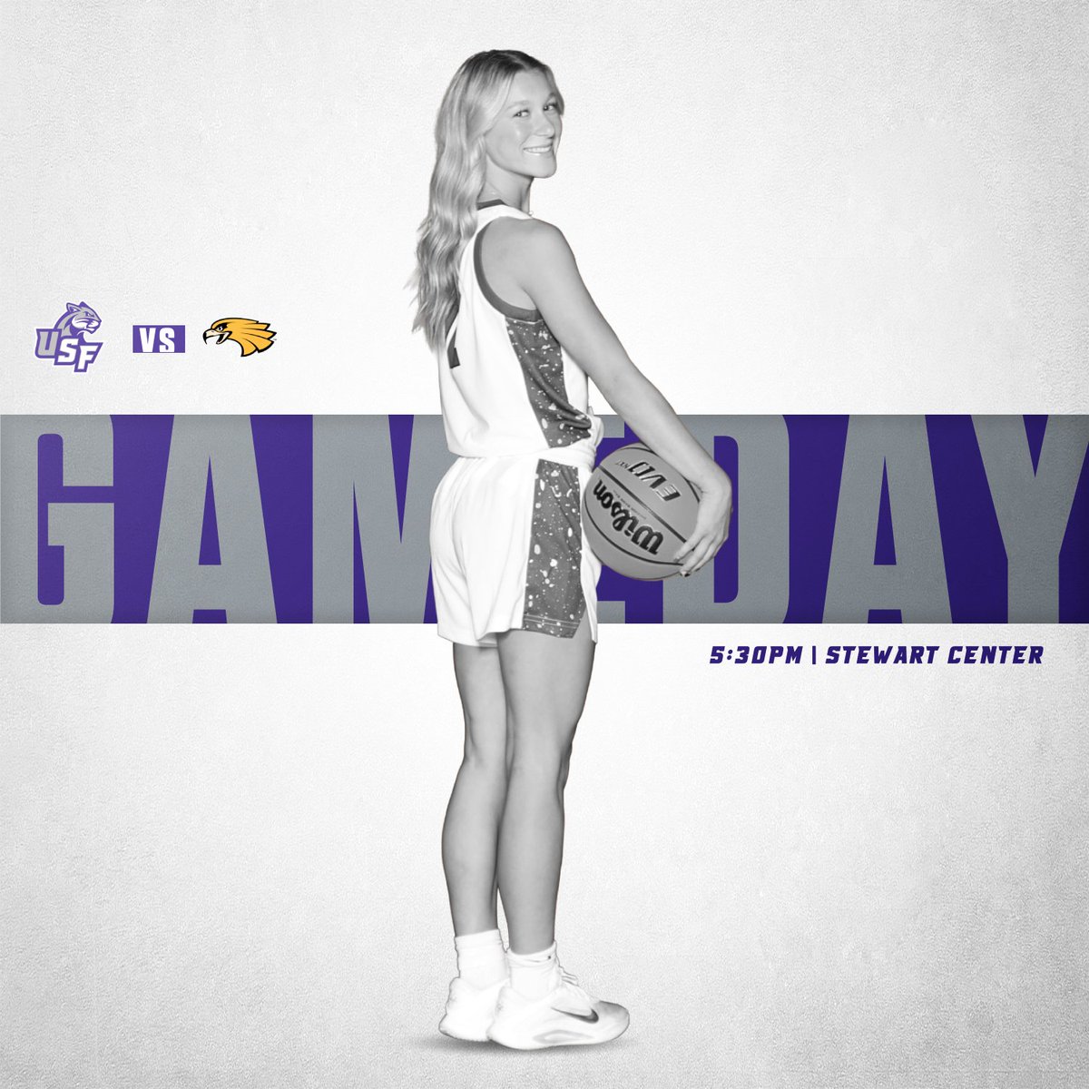 USFCougarsWBB's tweet photo. Cougar Gameday! 💜

Taking on the Golden Eagles!

🆚 Minnesota-Crookston
📍 Sioux Falls, S.D. | Stewart Center
🕒 5:30 p.m.

📺📊 https://t.co/YlQJBAbPt3
🎟️: https://t.co/NrTAbQiB3x

#CooFalls | #GoCoo https://t.co/4W3Wu5W6P3