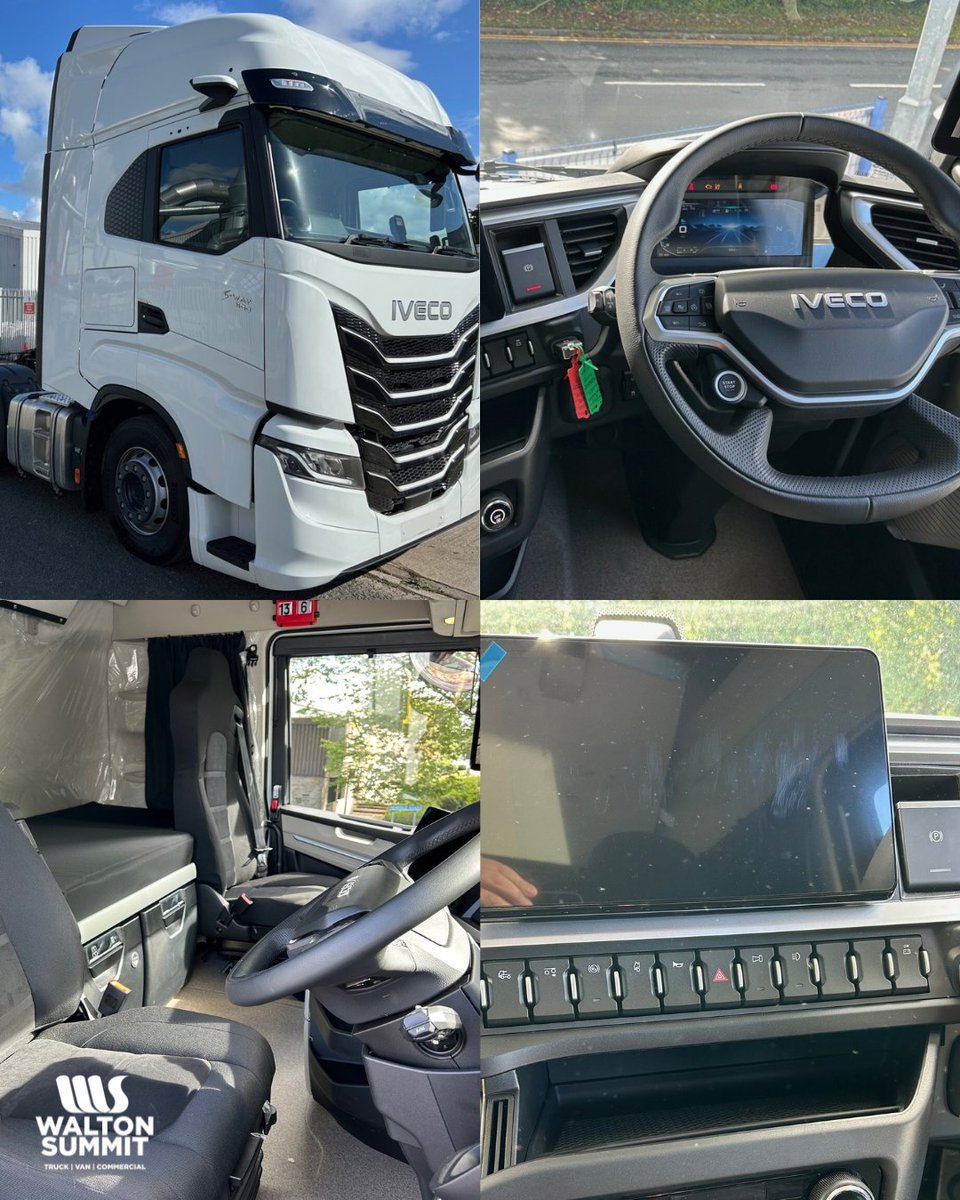 𝗩𝗲𝗵𝗶𝗰𝗹𝗲 𝗦𝗽𝗼𝘁𝗹𝗶𝗴𝗵𝘁: IVECO S-Way Tractor Unit 🛻🙌🏼

⚙️ 13 litre 500 hp diesel engine
🙌🏼 Extended catwalk
🔥 Heated and air cooled seat
❄️ Premium fridge
🛏️ Reclining bottom bunk with smart top bunk
🎶 Tom Tom Sat Nav and Apple CarPlay

waltonsummit.co.uk/vehicles-in-st…