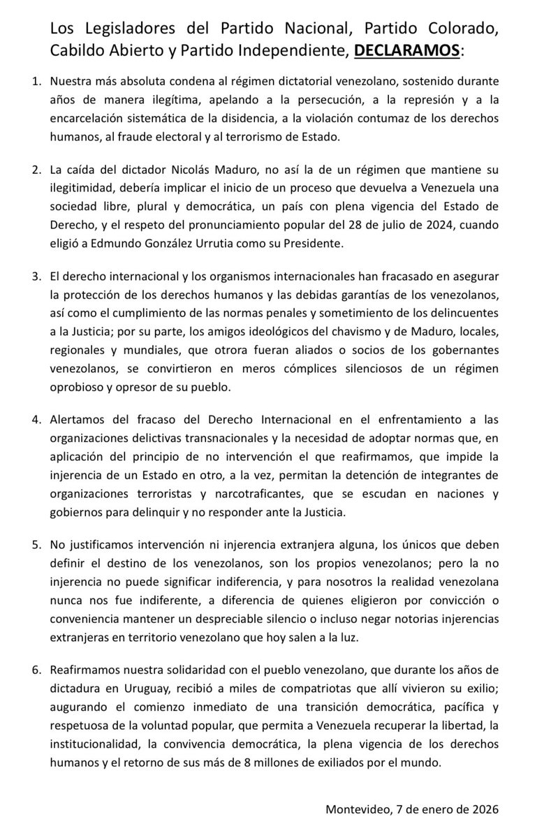kortyszsof's tweet image. VENEZUELA

Declaración conjunta de la oposición con la excepción de Salle. Fue presentada a la mesa en la Comisión Permanente. Aún no fue tratada, como tampoco lo fue la del oficialismo. 👇