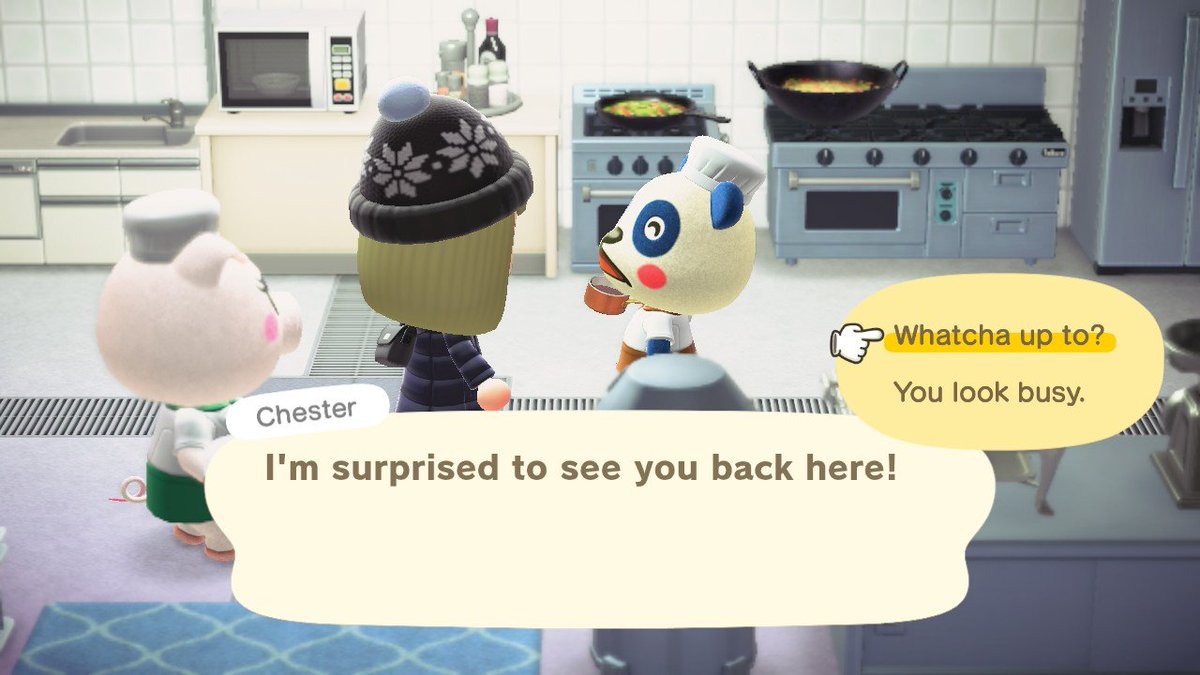 CalmingMadness's tweet image. Don't forget to pick up your daily DIY cooking recipe at the restaurant in HHP! Just speak with the chef and you'll get one 🍳

#AnimalCrossing #ACNH #AnimalCrossingNewHorizons #HappyHomeParadise