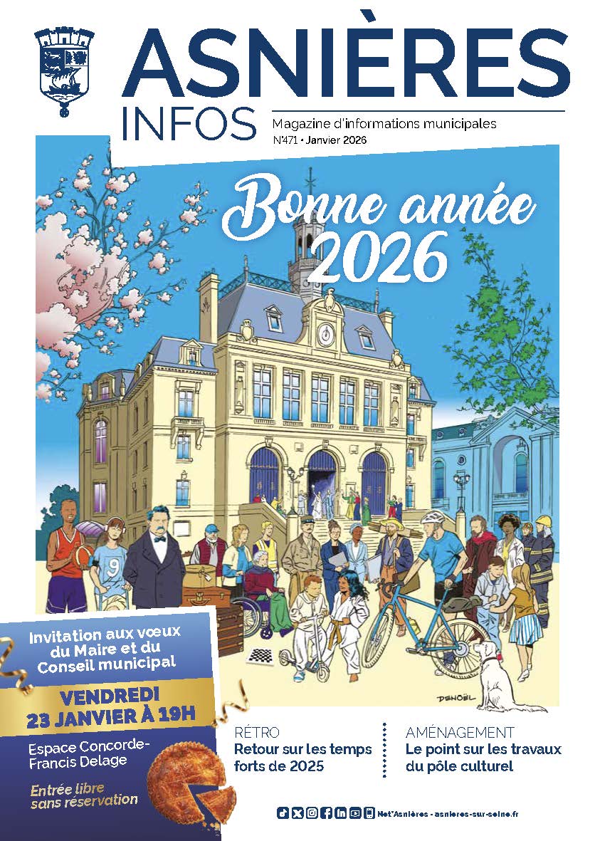 📖 𝗔𝘀𝗻𝗶𝗲̀𝗿𝗲𝘀 𝗜𝗻𝗳𝗼𝘀 – 𝗡𝘂𝗺𝗲́𝗿𝗼 𝗱𝗲 𝗷𝗮𝗻𝘃𝗶𝗲𝗿 𝗲𝗻 𝗹𝗶𝗴𝗻𝗲 !

Le nouveau numéro de votre magazine municipal Asnières Infos est disponible en ligne 👉 bit.ly/3LoHORs

𝗔𝘂 𝘀𝗼𝗺𝗺𝗮𝗶𝗿𝗲 𝗱𝗲 𝗰𝗲 𝗺𝗼𝗶𝘀 𝗱𝗲 𝗷𝗮𝗻𝘃𝗶𝗲𝗿 :

🔹 Rétro 2025 :