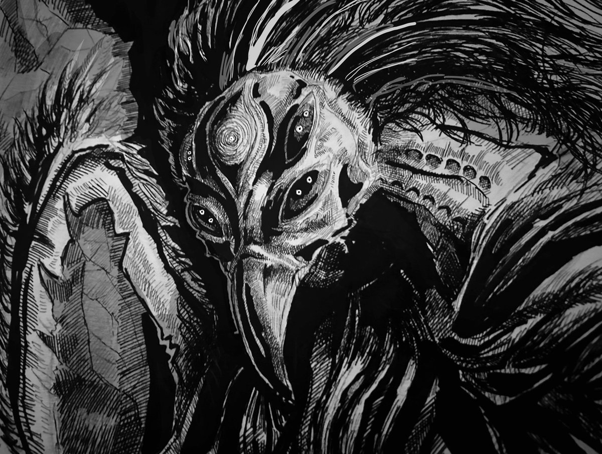 Skcull981's tweet image. Heretic ror2 drawing  (nightmare fuel lol)
#ror2 #riskofrain2