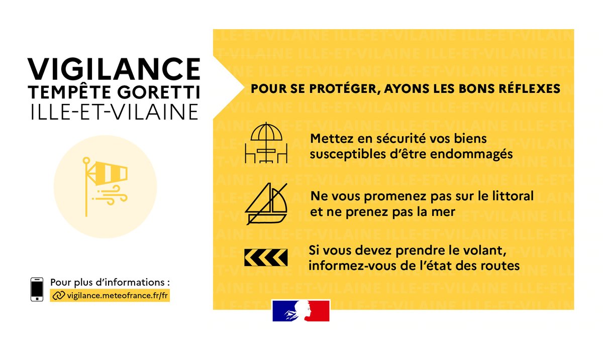 Image de Préfet de Bretagne et d'Ille-et-Vilaine - #Météo | 🌬️ La tempête #Goretti est attendue sur le nord-ouest du pays jeudi 8 janvier 2026 en fin 