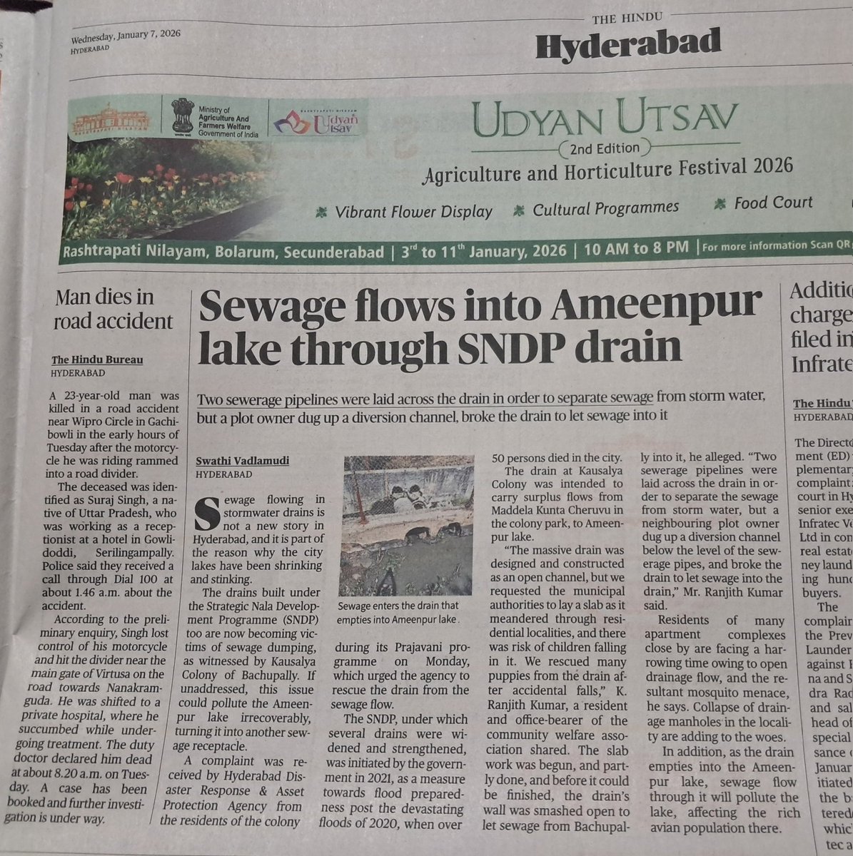 jeeth1981's tweet photo. @TelanganaCMO @Comm_HYDRAA @DC_Nizampet @CommissionrGHMC @GHMCOnline Drainage flooding into SNDP nala in Kausalyacolony, Bachupally, due to this colony residents are suffering with adorable smell, viral fevers, also it contominating Ameenpur lake too. Kindly look into this issue https://t.co/n6uIVFFXmd