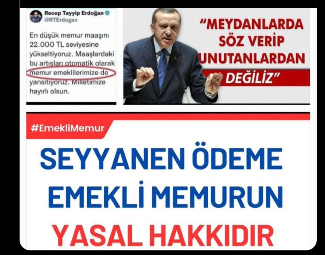 🎈 <a href="/Akparti/">AK Parti</a> ve <a href="/MHP_Bilgi/">MHP</a> Kanunu KHK ile çiğneyip #EmekliMemur a Seyyanen hakkını vermeyeceksin ben yaptım oldu diyeceksin #yoköylebirşey
🎈Sn <a href="/RTErdogan/">Recep Tayyip Erdoğan</a> #EmekliMemur a Seyyanen sözü vereceksin seçim kazandıktan sonra sözümü tutmuyor hakkınızı vermiyorum diyeceksin #yoköylebirşey