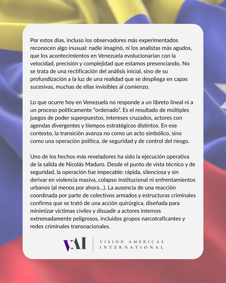 marcelaprietobo's tweet photo. Las transiciones políticas reales rara vez siguen trayectorias ideales.
En este análisis, exploro cómo el caso venezolano está evolucionando a través de decisiones complejas, equilibrios de poder y gestión de riesgos. https://t.co/uD8TeapKFs