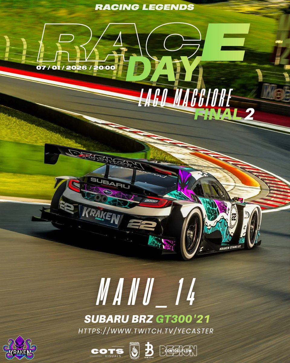 🏁Racing Legends🏁

📍 Final 2 RL <a href="/community_lc/">LC Community</a>

🐙 <a href="/MANUELHERNANZ14/">MANU14</a>

🇮🇹 Lago Maggiore II

🚗 Subaru BRZ GT300 '21
🖌 <a href="/Con_ToEl_Flow/">ConToelFlow_Designs</a>

🖼 <a href="/KRK_Aitorcota/">Aitorcota</a>

🕤 20:00 
🎥 Twitch.tv/yecaster