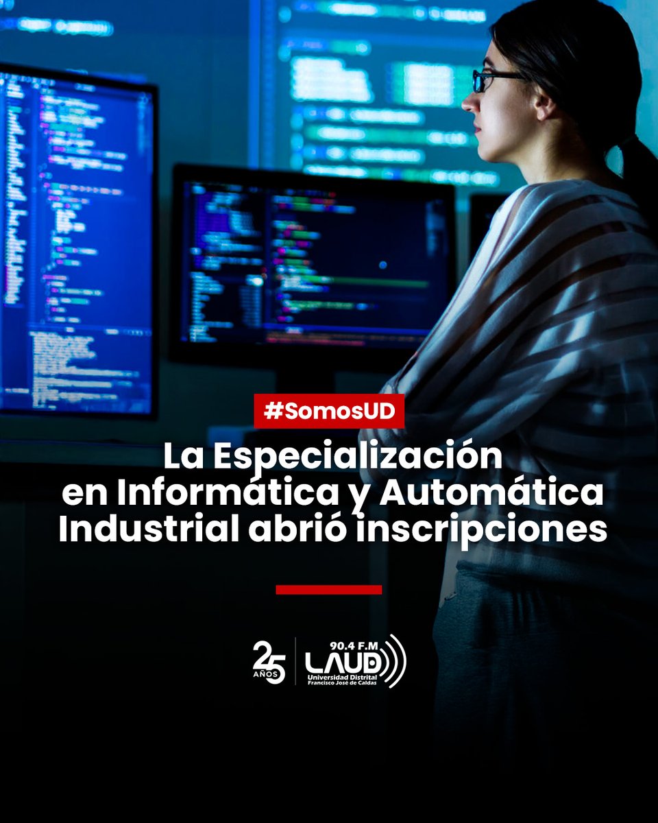 ¿Quieres trabajar en automatización, control e industria 4.0? 🤖

La <a href="/udistrital/">UniversidadDistrital</a> abrió inscripciones para la Especialización en Informática y Automática Industrial.
📆 Hasta el 13 de enero de 2026
🕒 Horarios flexibles
💬acortar.link/jNYcrW
