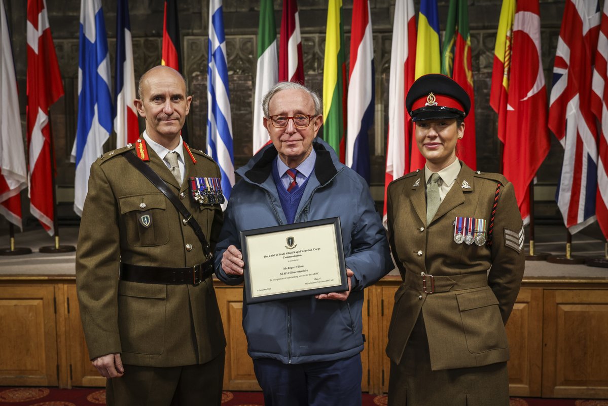 SSAFA's tweet image. 📰 Long-standing @SSAFA Gloucestershire volunteer, Roger Wilson, received a coveted Chief of Staff Commendation for outstanding service from NATO's Allied Rapid Reaction Corps (@HQARRC) at its annual #Christmas Carol Service last month ▸ ssaf.as/1Hy