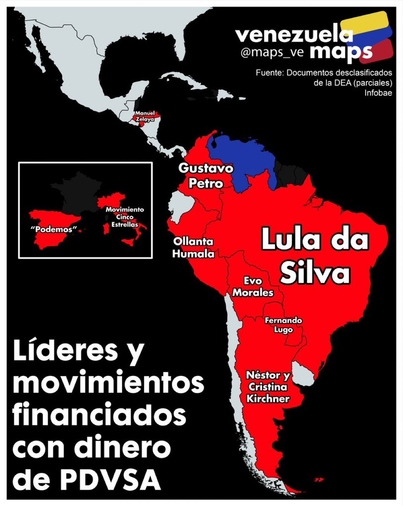 Giancaster's tweet image. URGENTE 🚨 | La DEA desvela los partidos pagados por el dinero de la narco-dictadura de Maduro 

¿Ahora se entiende el nerviosismo de Podemos?