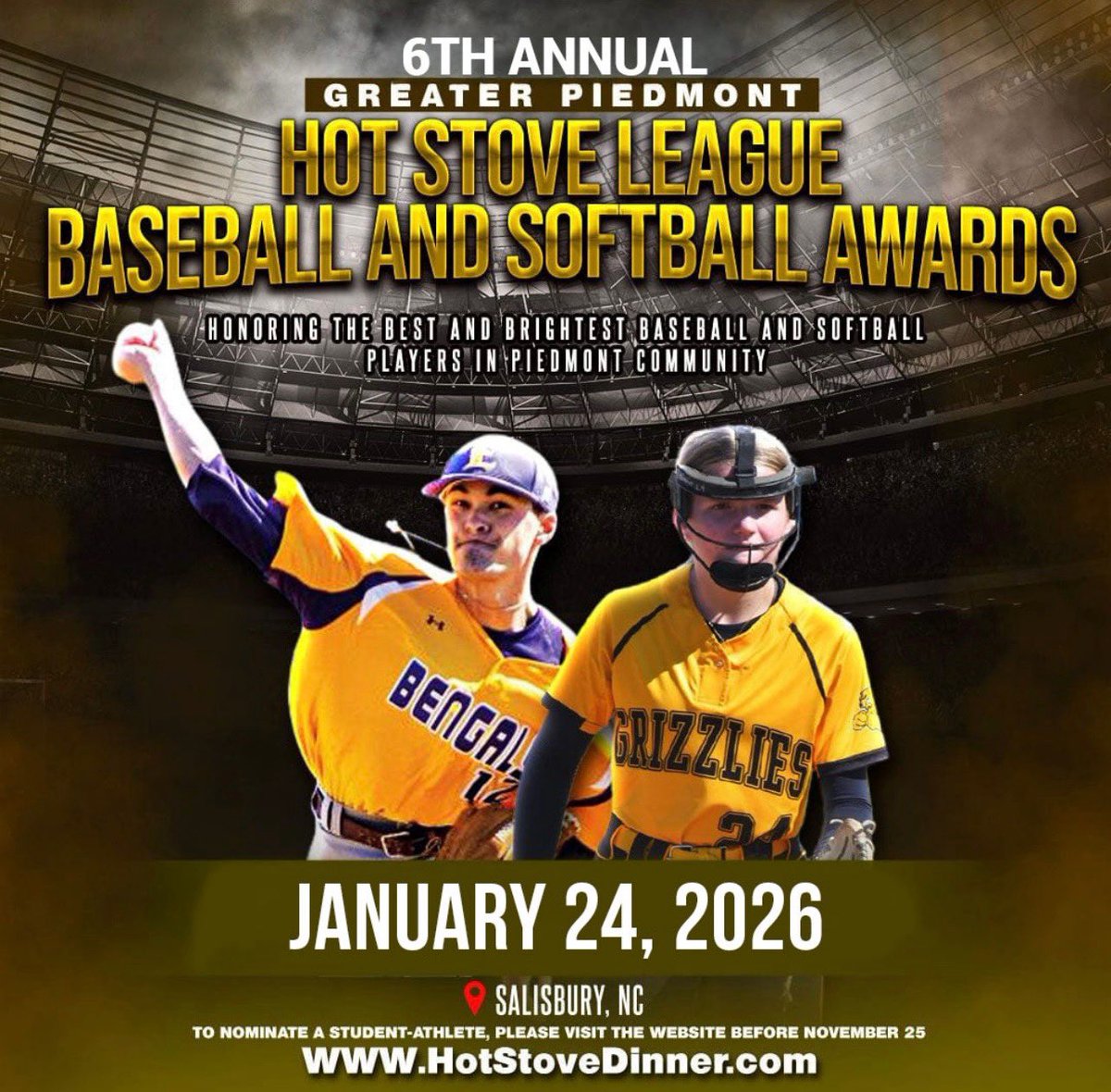 Honored to be nominated for High School Baseball Player of the Year at the upcoming <a href="/HotStoveDinner/">Hot Stove League Baseball and Softball Awards</a> Looking forward to great event celebrating local athletes. 
<a href="/CoachSGraham18/">Seth Graham</a> <a href="/coleweiss8/">Cole Weiss</a> <a href="/WestRoBaseball/">West Rowan Baseball</a> <a href="/lsetzer8/">Luke Setzer</a>