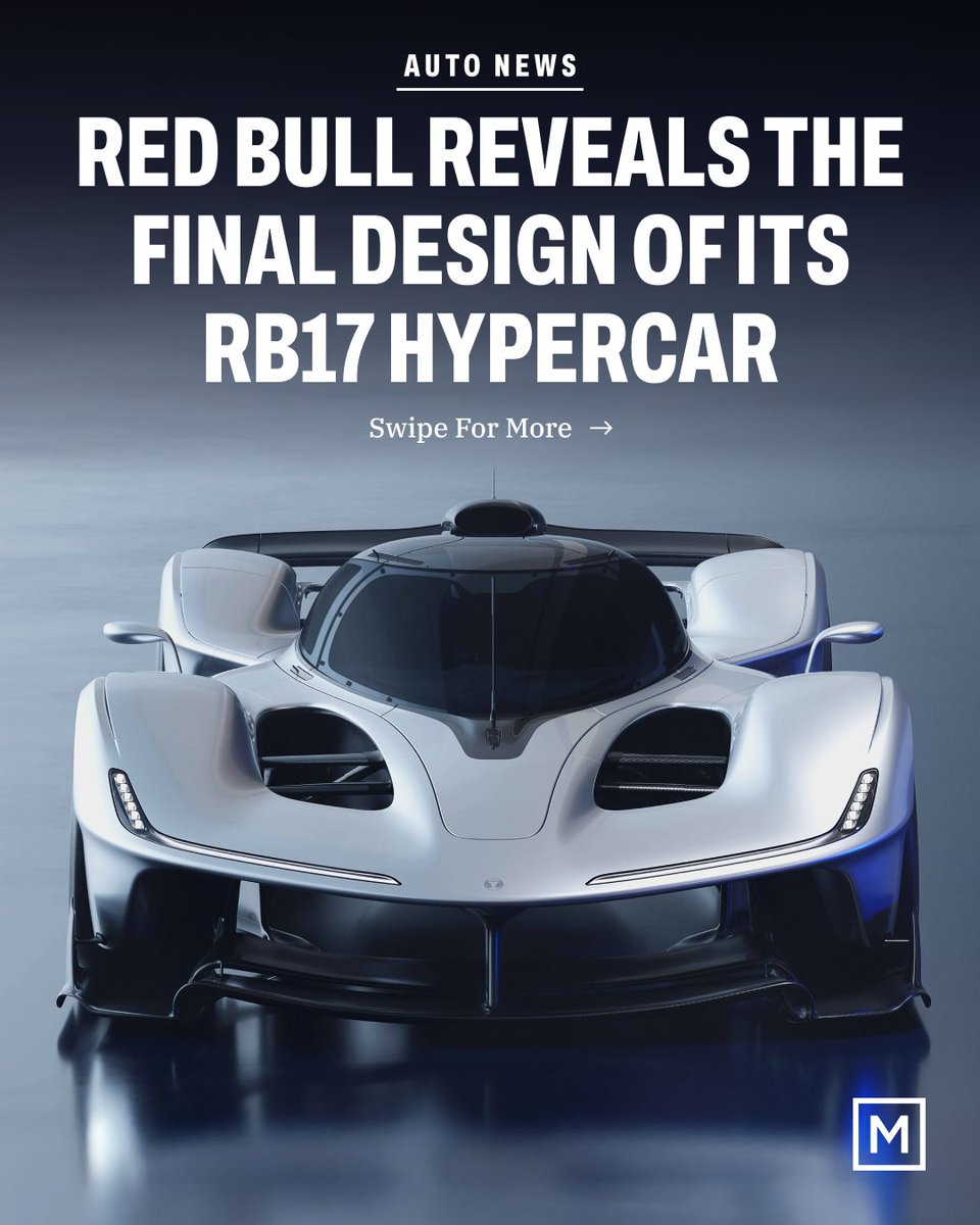 themanualguide's tweet image. Red Bull reveals the final RB17 design, its first production hypercar, created by legendary F1 designer Adrian Newey.

#redbullhypercar #rb17 #hypercar