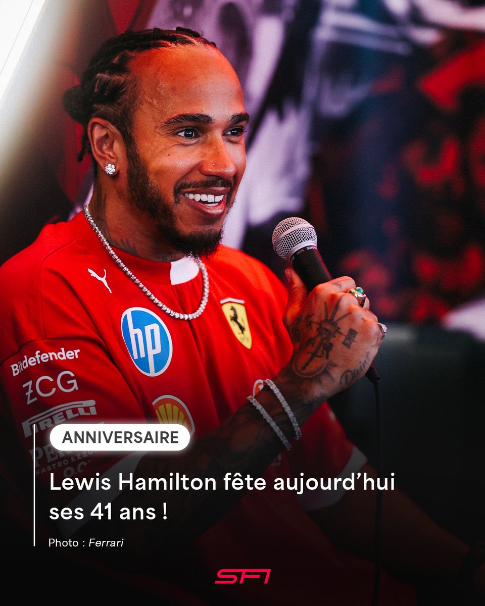 Joyeux anniversaire à Lewis Hamilton qui fête aujourd'hui ses 41 ans ! 🎂🐐

🏆 7x champion du monde
🏁 380 Grands Prix
🥇 105 victoires
⏱️ 104 poles
🍾 202 podiums

#F1