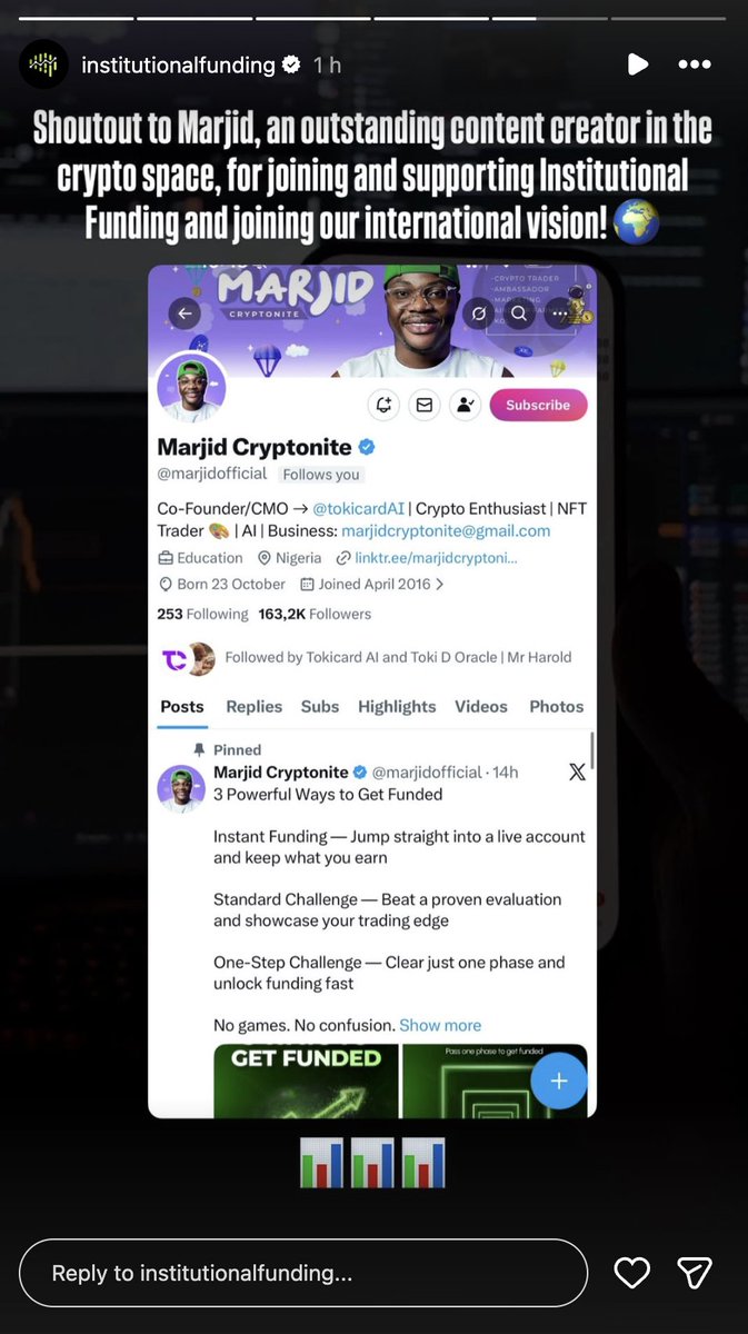 InstFunding's tweet image. IG Shoutout @defitoki @marjidofficial 

👉 instagram.com/institutionalf…