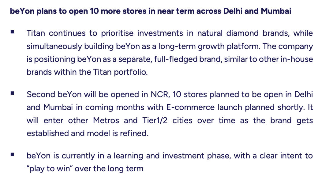 LnprCapital's tweet image. Prabhudas Lilladher on Titan Company

🟢 Rating: BUY

CMP: ₹4,112 | TP: ₹4,600

✨ Strong brand franchise with long-term growth visibility

#Titan #PrabhudasLilladher #StockCall #EquityResearch #IndianMarkets