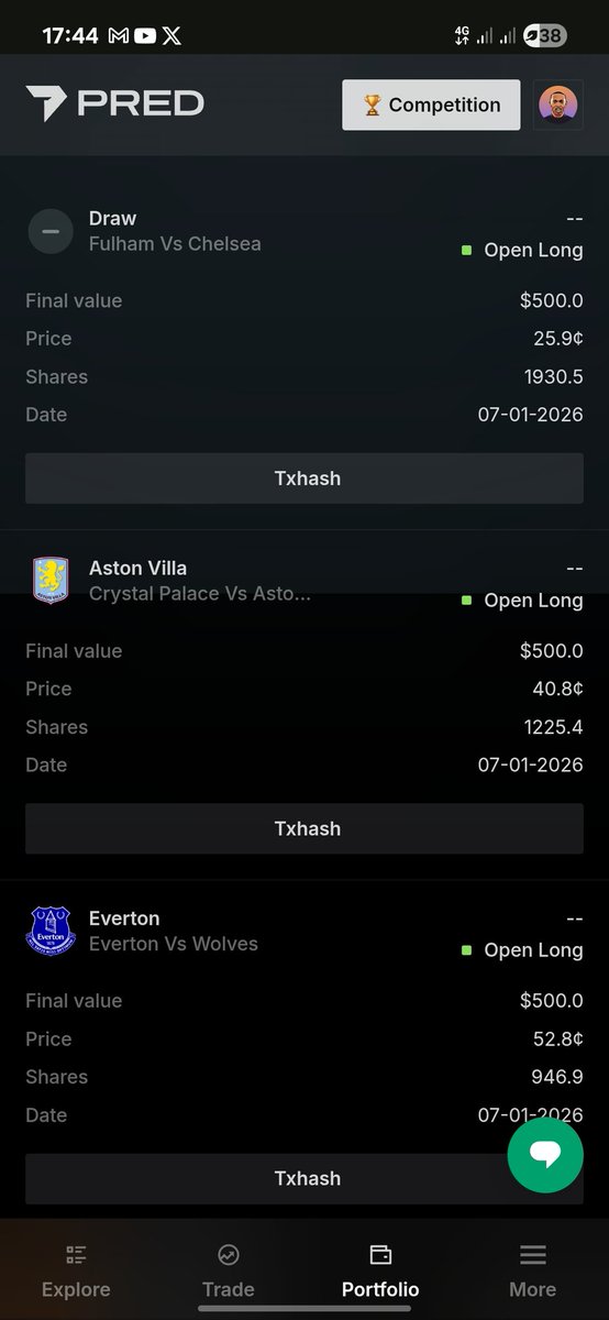 Poll_views's tweet image. Today's prediction on @GetPredApp 

Fulham vs Chelsea - X
Everton - Wolves - Home win
Crystal vs Aston Villa - Away win
Burnley vs Man Utd - Away win

This might be a banger...
✅✅✅

@coachh_charles1 
@GetPredApp