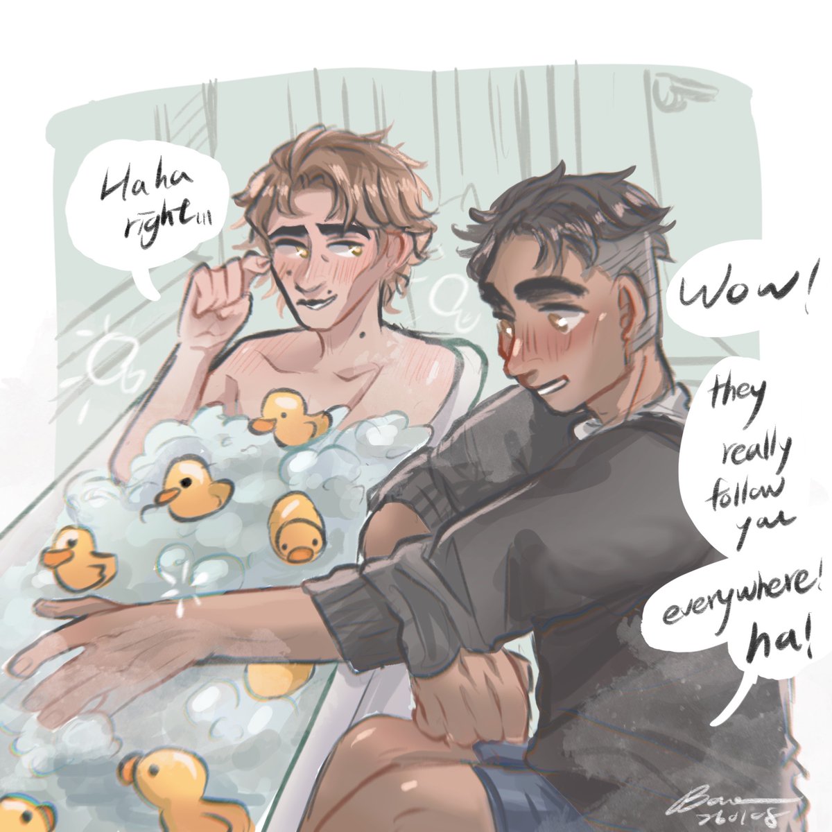 dorismon0330's tweet image. They had a test during their business trip🛀

#jayvik