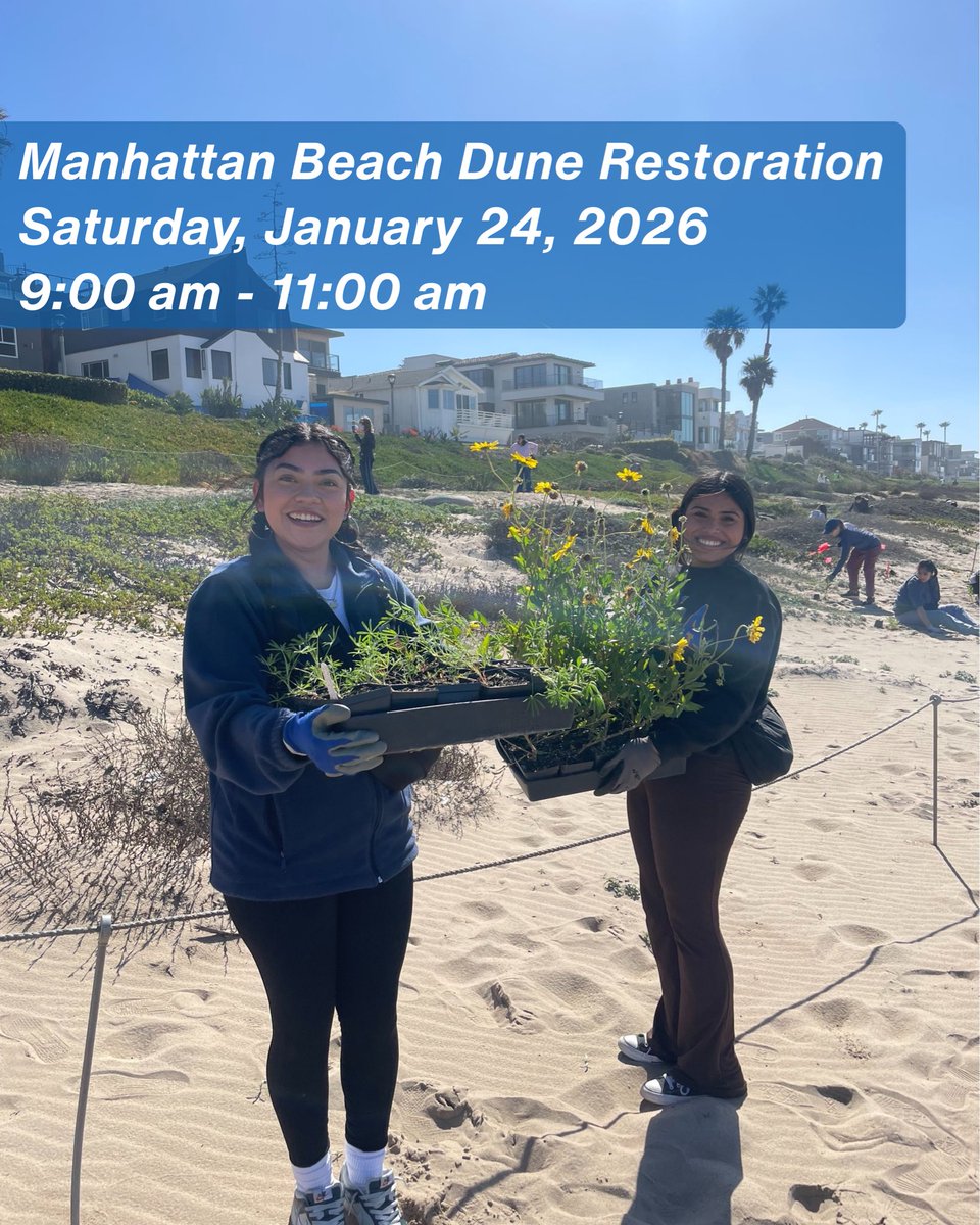 SMBRF's tweet image. Start the year by taking action for the coast! 🌱 Join us this month at our dune restoration sites and be part of coastal resilience in action. We can’t wait to kick off the year making a difference with you on the sand. Learn more &amp;amp; register: santamonicabay.org/events/ 🌊🫶