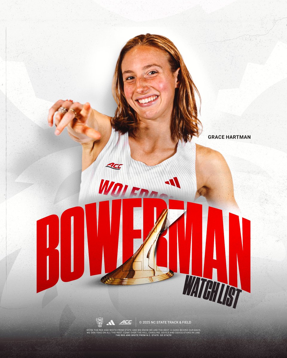 Wolfpack_TFXC's tweet image. Putting the nation on notice 👀

Grace Hartman has been named to The Bowerman Preseason Watch List, which honors the best student-athlete in collegiate track &amp;amp; field.

#WolfpackTF | #GoPack