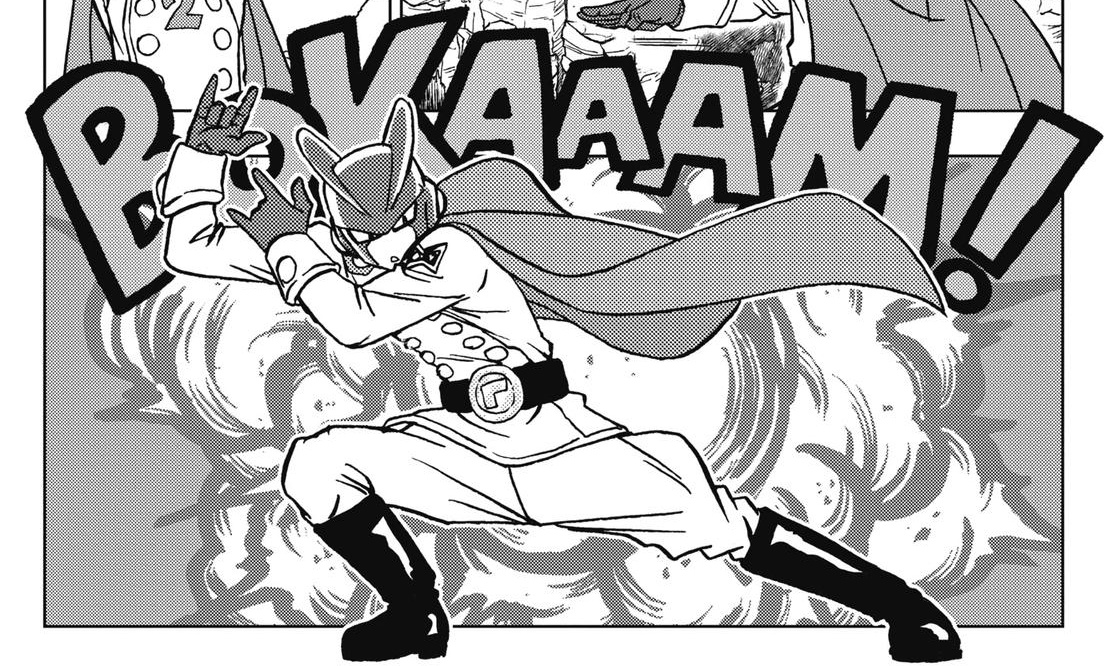 Gohan...? Nope! I'm— hold your applause. I know, it's hard...

GAMMA 2! Super awesome android created by the mega-genius Dr. Hedo, under the funding and employment of Bulma Briefs!