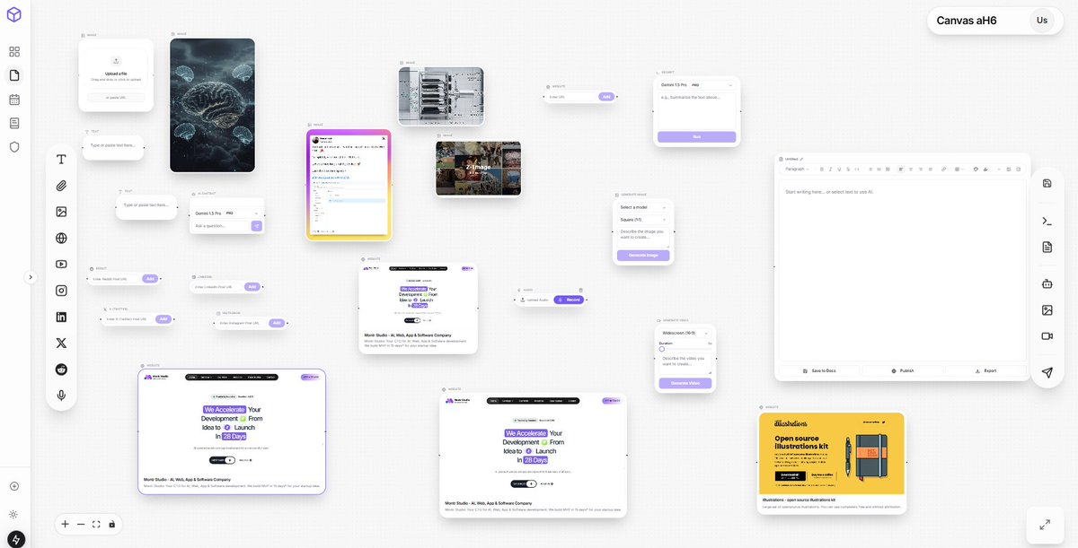New <a href="/montr_ai/">Montr</a> Canvas UI looking dope 🔥

Updates (UI only):
- Dark theme
- Better previews
- Canvas preview on dashboard
- Easier navigation
- More control
- UI clean-up

Feature update delivering soon!