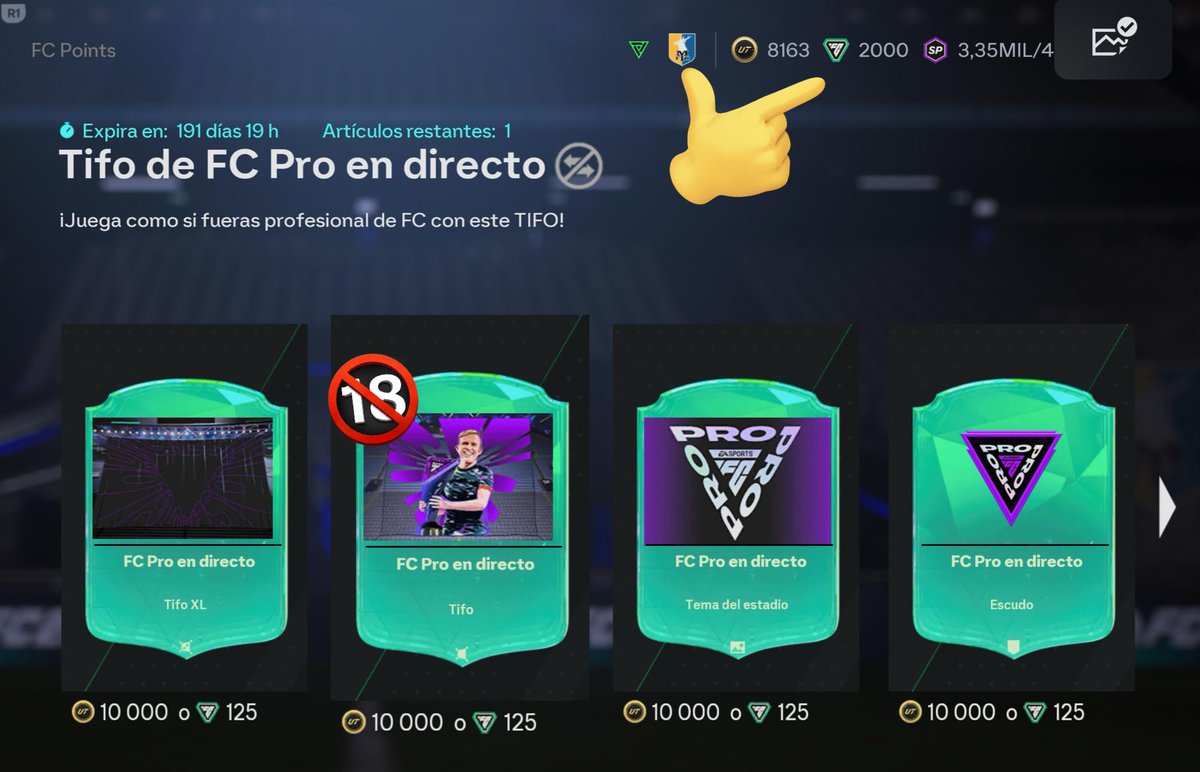 metieron los 2000 FCPoints loooooco!!! 10 likes y me compro el tifo este con el jeto de Anders para intimidar a mis rivales 😈