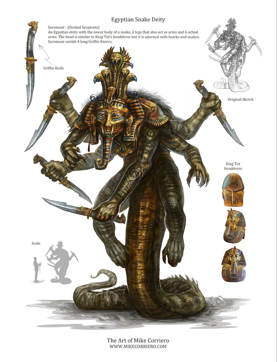 “Soromaut”
Egyptian Snake deity. This was actually an idea taken to completion based on a pencil sketch from over 20 years ago.
MikeCorriero.com
Gumroad.com/MikeCorriero