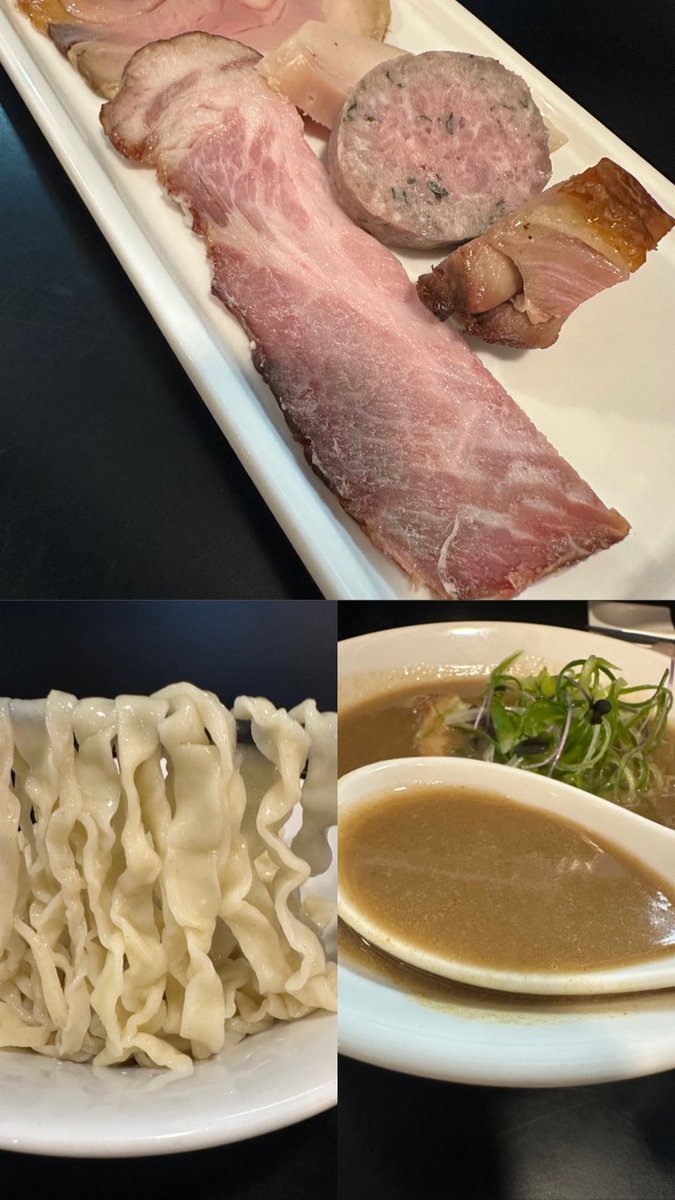 らぁ麺飛鶏
限定5食　金華豚とカニ煮干の白湯つけそば大盛鶏増し豚増し
今年の飛鶏始めは鶏そばと決めていたのに限定5食の文字に指が誘導されてしまいつい🫣
一緒に並んでいたNちゃんとKZさんも当然のように誘惑に負けてたのは内緒だけど🤫笑